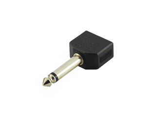 6.35mm(Mono) Male to 2x3.5mm(Mono) Female Converter